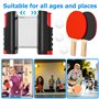 HOMURY Set de raquettes de ping-pong professionnel - 2 raquettes, filet rétractable, 3 balles, sac - pour intérieur et extérieur