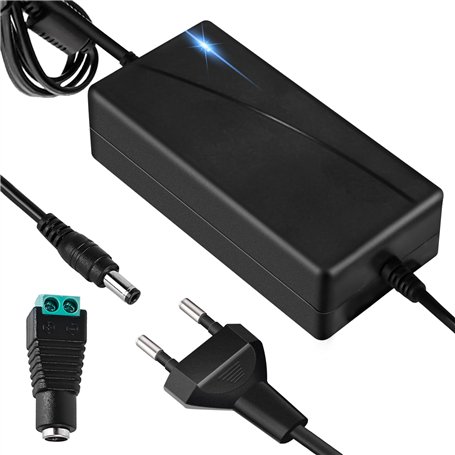 Adaptateur secteur universel 12 V 5 A 12 V 5 A 60 W Adaptateur d'alimentation européen AC/DC pour bande lumineuse LED CCTV