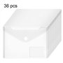 36Pcs Pochettes Porte Document A5, DECARETA Pochette Plastique Transparente avec Bouton Pression en Polypropylène Incolores Étan