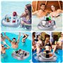 yotutun Porte-Gobelets Gonflable avec 6 Trous, Porte Verre Piscine Gonflable Support Plateau Gonflable De Boisson Flottante Bar 