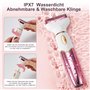 Koeutoze Rasoir Electrique Femme, 4-In-1 Tondeuse Femme Intime, Epilateur Visage Femme avec Affichage LED, Sec et Humide IPX7, p