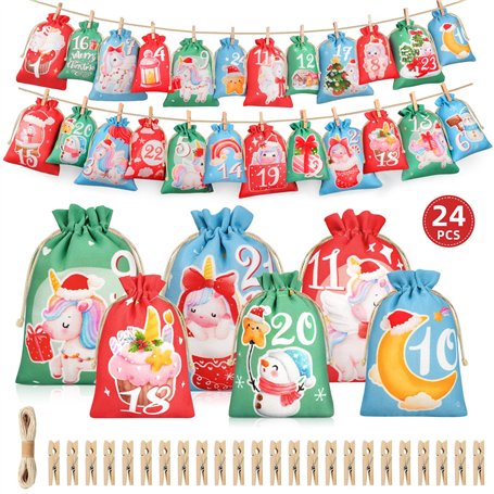WUQNGI Calendrier de l'Avent à remplir soi-même 24 PCS