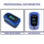 Oxymètre sélectre professionnel pour doigt (piles incluses) | Battito cardiaque, fréquence du poignet, index perfusion oxygénati
