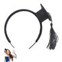 HXHWKEN Bandeaux en Plastique Bandeau de Chapeau de Graduation Serre-tête avec Mini Chapeau pour Décoration de Remise de Diplôme
