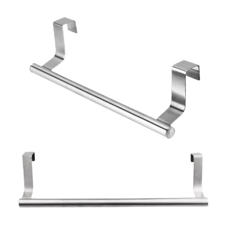 2 Pièces Porte Serviette de Porte Barre Torchon Cuisine Acier Inoxydable Porte Serviettes à Suspendre sans Perçage pour Salle de
