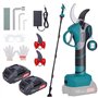 50 mm Sécateur électrique - Sécateur électrique professionnel de avec 2 batteries 21 V/2000 mAh - Sécateur sans fil pour l'élaga