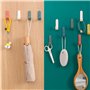 nanaxagly Lot de 6 crochets muraux adhésifs, crochets pour écharpe, crochets pour ustensiles de cuisine, crochets en plastique p