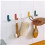 nanaxagly Lot de 6 crochets muraux adhésifs, crochets pour écharpe, crochets pour ustensiles de cuisine, crochets en plastique p
