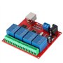 ASHATA Module de relais 4 canaux 12 V USB Smart Switch Contrôleur PC Module d'extension carte utilise une puce de contrôle USB i
