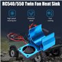 Dissipateur de Chaleur de Ventilateur de Refroidissement de Moteur 540/550 pour 1/10 Voiture électrique RC(Bleu)