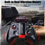 OBEST Manette de jeu Sans fil Multifonctionnelle, Manette PC Sans fil, Vibration à Double Moteur, Manette de jeu Bluetooth Sans 