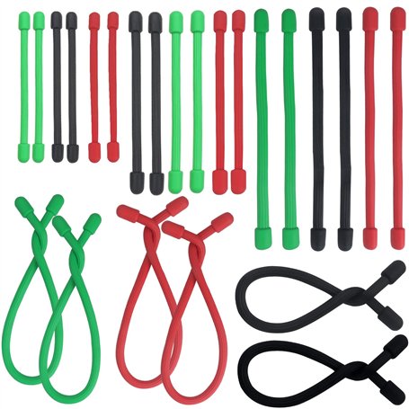 Roellgs Lot de 24 attaches torsadées en silicone réutilisables de 7