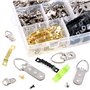 Swpeet 601 pcs Kit de crochets de crochets robustes avec 1 mini dégradé, assortiment de crochets avec vis pour la maison, le bur