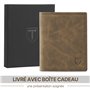 TENBST Portefeuille Homme avec Blocage RFID, 13 Porte Carte, 1 ID & Photo Window, Sac à Monnaie, 2 Compartiment à Billets, Porte