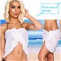 2 Pièces Jupe de Plage Sexy en Mousseline de Beach Sarong Écharpe Couverture Maillot Paréo de Plage Femme ,Noir & Blanc,M
