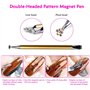 5 Pièces Outil Aimant Bâton Ongles Ensembl, Double Tête Fleur Design Nail Aimant Stylo et Fort Aimant Stylo Pointillé Pins, Idée