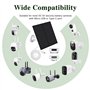 Panneau Solaire 5W pour Caméra Extérieure, Panneaux Solaires avec Port Micro USB & USB-C, 9.8ft Cable, 360° Support de Sécurité 