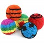 5 Pièces Sacs de Balle Drôles Kickball Multicolore Tissé Kick Balls Tricoté Doux pour Enfants et Débutants
