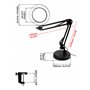 QWORK® Lampe loupe avec Pince et Base, Lampes loupe 10X, 3 Modes de Couleur et 10 luminositéà intensité Variable, Lampe à Bras p