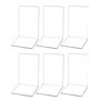 QWORK Lot de 6 Serre-Livres en Acrylique Transparent, Organisateur de Serre-Livres, pour Bureau, Livres de bibliothèque, Fournit