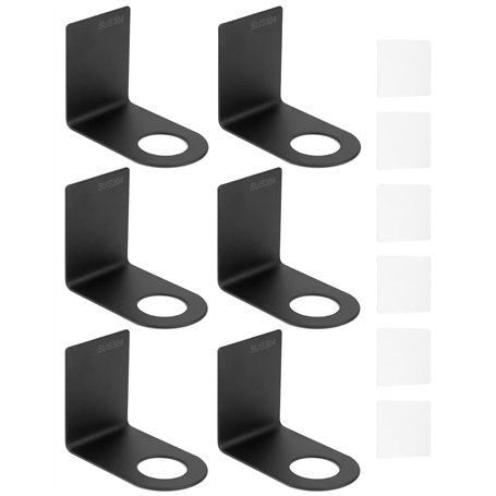 QWORK® Lot de 6 Porte Distributeur de Savon – Organiseur Mural en Acier Inoxydable 304 pour shampoing