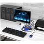 Yinker Commutateur VGA KVM 4 ports VGA KVM pour clavier souris haut-parleur USB avec câble KVM