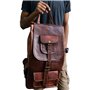 Jaald Indiana Jones Sac à dos en cuir pour ordinateur portable Marron, marron, 21"