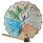 Tambour chamanique sibérien fait à la main avec raquette - Symbole de la musique sibérienne