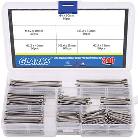 Glarks 340-pieces 6 tailles en acier inoxydable 304 Cotter Pin Clip principales ultraconfortables Assortiment kit de montage pou Glarks 340-pieces 6 tailles en acier inoxydable 304 Cotter Pin Clip principales ultraconfortables Assortiment kit de montage pou