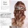 IYOU Mariage mariée cheveux vigne argent perle mariée casque fleur bandeau feuilles accessoires de cheveux pour femmes et filles