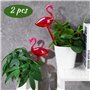 NiHome Flamingo Lot de 2 bulbes d'arrosage Automatique 25,4 cm de Long dégradé Rose Vif en Verre soufflé à la Main pour la Maiso