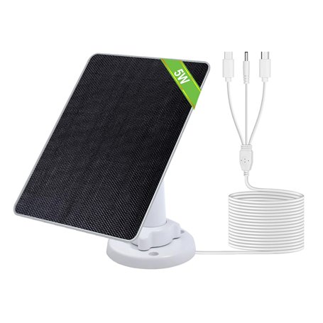 ECO-WORTHY Panneau Solaire Camera Exterieur 5W 5V