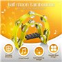 Flexzion Lot de 2 tambourins à main - 25 cm - Tambourin à percussion musical - Tambourin à double rangée en forme de demi-lune -