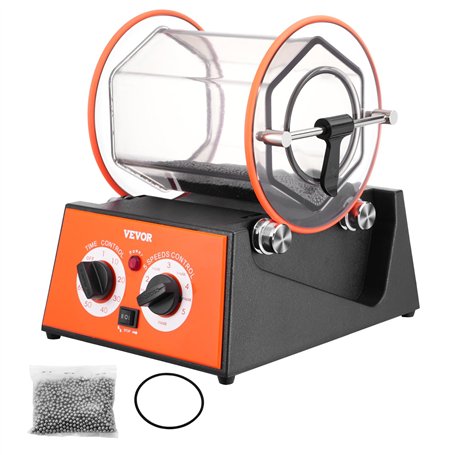 VEVOR Polisseur de Bijoux 5 kg 60 W Machine de Polissage de Bijoux 5 Vitesses 0-60 mins Réglable Polisseuse à Tambour Rotative A