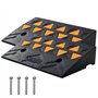 VEVOR Rampe de Seuil Hauteur 11 cm 2PCS Rampes Trottoir Caoutchouc Capacité Charge 15 tonnes Rampe Accès Fauteuil Roulant avec S