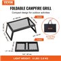 VEVOR Grille Pliante 458 x 305 x 205 mm Gril de Feu de Camp Portable en Acier Grille de Cuisson Pliable Charge 6 kg Stable avec 