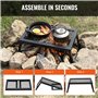 VEVOR Grille Pliante 458 x 305 x 205 mm Gril de Feu de Camp Portable en Acier Grille de Cuisson Pliable Charge 6 kg Stable avec 