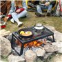 VEVOR Grille Pliante 458 x 305 x 205 mm Gril de Feu de Camp Portable en Acier Grille de Cuisson Pliable Charge 6 kg Stable avec 