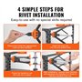 VEVOR Riveteuse Manuelle pour Écrou à Sertir 41 cm Pince à Insert Fileté avec 13 Mandrins 186 Écrous de 13 Tailles Outil à Rivet