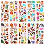 HOWAF 1000+ Animaux Fruits Légumes Autocollants 3D pour Enfant Fille Garcon Artisanat, 48 Feuilles Autocollants Gommettes Sticke