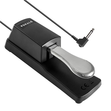VOHALO Pédale de Sustain Universelle pour claviers MIDI Pianos numériques Pédale d'expression Polarity Switch 2M Cable