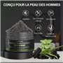 Gommage Visage pour Hommes, Gommage Exfoliant au Charbon de Bambou et à L'acide Salicylique, Nettoyage en Profondeur des Points 