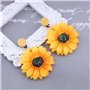 Inilbran Boucles D'oreilles Tournesol Boho Boucles D'oreilles Marguerite En Acrylique Boucles D'oreilles Fleur Vintage En Résine