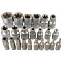 HASKYY 35 Pièces Jeu Coffret Douille Torx Jeu d'Écrous E4-E20 Jeu Douille Torx T10-T70 Inserts de Clé à Douille