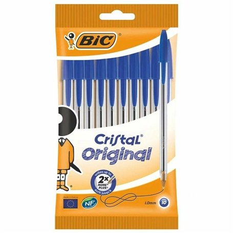 Ensemble de Stylos Bic Cristal Original 516352 Bleu (10 Unités)