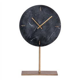 TABLE PASSION - Horloge sur Pied marbre Noir 25 cm