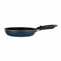 Sitram 714253 Lot de 3 Poêles Aluminium pressé Ø 20/24/28 cm - Revêtement intérieur anti-adhésif 2 couches - Coloris Bleu métal