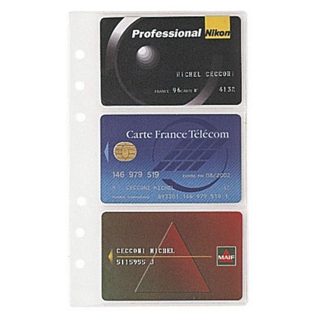 Exacompta - 18208E - Recharge Pochettes Cartes de Visite pour Organiseur Exatime 17 - Pochettes de 3 rangements - Transparentes