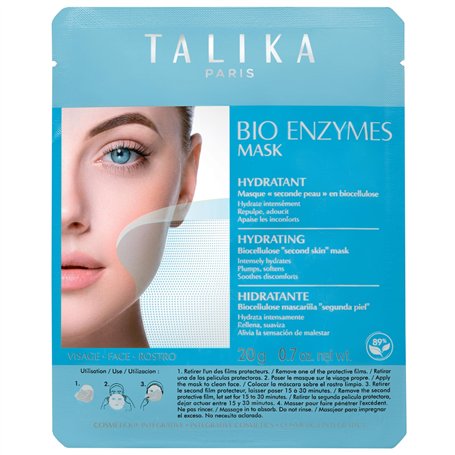 Talika Bio Enzymes Mask Hydratant - Biocellulose - Agit en 15 minutes