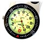Klox Montre FOB Unisexe Visage Lumineux Vert Boussole Ouvre-Bouteille Analogique Mouvement à Quartz avec Clip Blanc argenté sur
